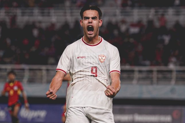 Ekspresi Jens Raven usai mencetak gol ke gawang Timnas Indonesia U-19 melawan Timor Leste U-19, Selasa (23/7/2024) (c) Dok. PSSI